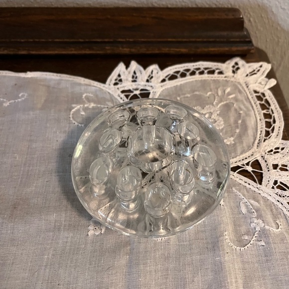 Clear Glass Flower Frog - Picture 1 of 4